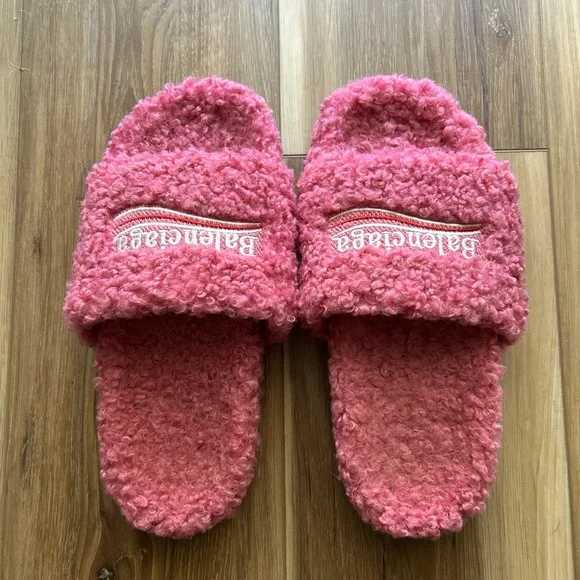 Balenciaga | Shoes | Balenciaga Plush Pink Slides | Poshmark display picture 2